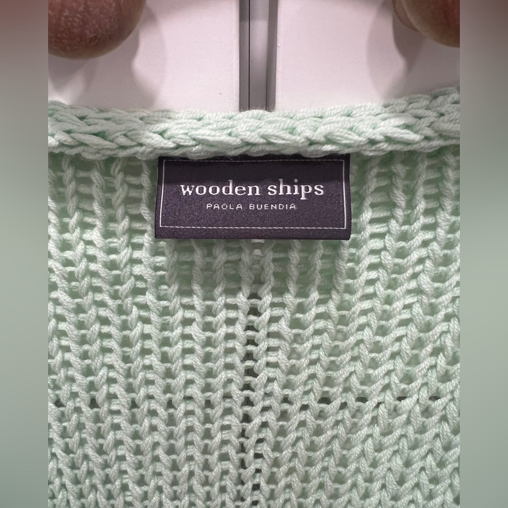 WOODEN SHIPS MAUI CHUNKY V COTTON SWEATER, SIZE M/L. - Picture 5 of 12